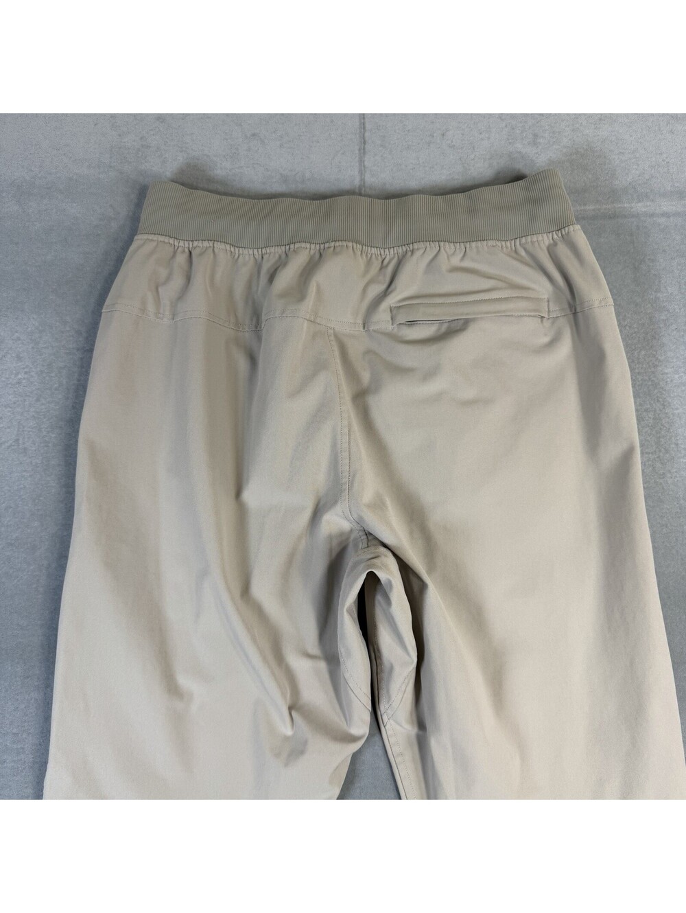 Lululemon ABC Jogger Pants Mens Medium Short Beige Raw Linen Warpstreme LM5AJMS - Picture 4 of 8